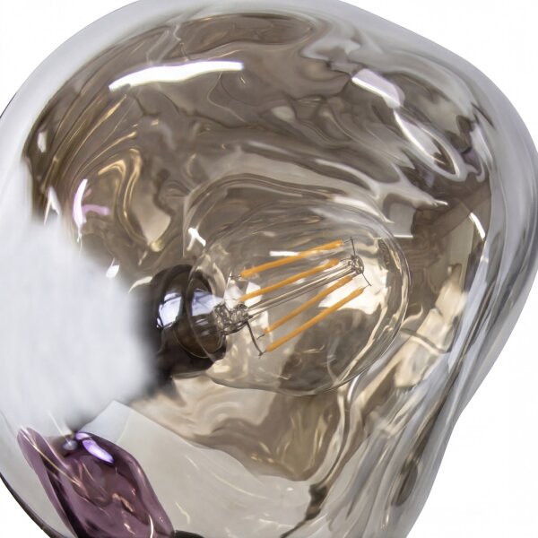 Lampe de table décorative aluminium verre blanc lilas 40 cm