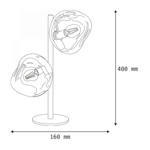 Lampe de table décorative aluminium verre blanc lilas 40 cm