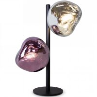 Lampe de table décorative aluminium verre blanc...