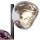 Lampe de table décorative aluminium verre blanc lilas 40 cm