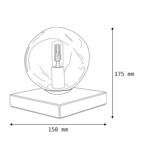 Petite lampe de table E14 Noir Violet 17,5 cm décoratif
