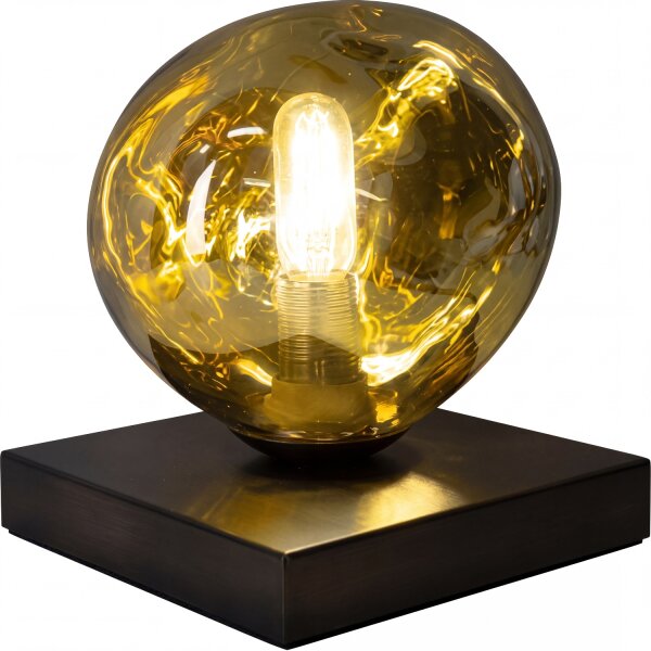 Petite lampe de table E14 Noir Jaune 17,5 cm décorative
