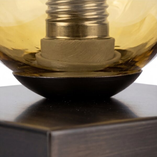 Petite lampe de table E14 Noir Jaune 17,5 cm décorative