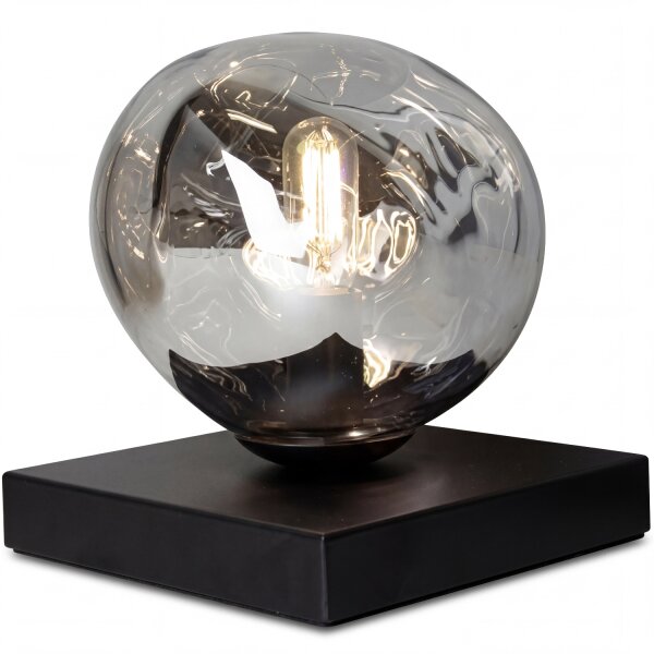 Petite lampe de table E14 noire argentée 17,5 cm décorative