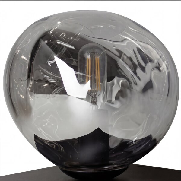 Petite lampe de table E14 noire argentée 17,5 cm décorative