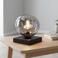 Petite lampe de table E14 noire argentée 17,5 cm...