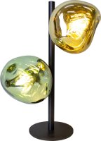 Lampe de table décorative aluminium verre jaune...