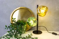 Lampe de table décorative aluminium verre jaune...