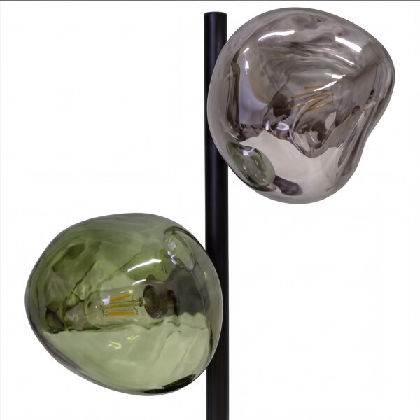 Lampe de table décorative aluminium verre blanc vert 40 cm
