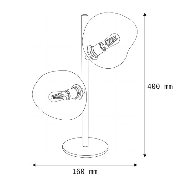 Lampe de table décorative aluminium verre blanc vert 40 cm