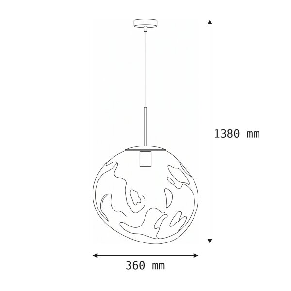 Lampe à suspendre ronde en verre jaune E27 Ø36 cm Moderne et élégante