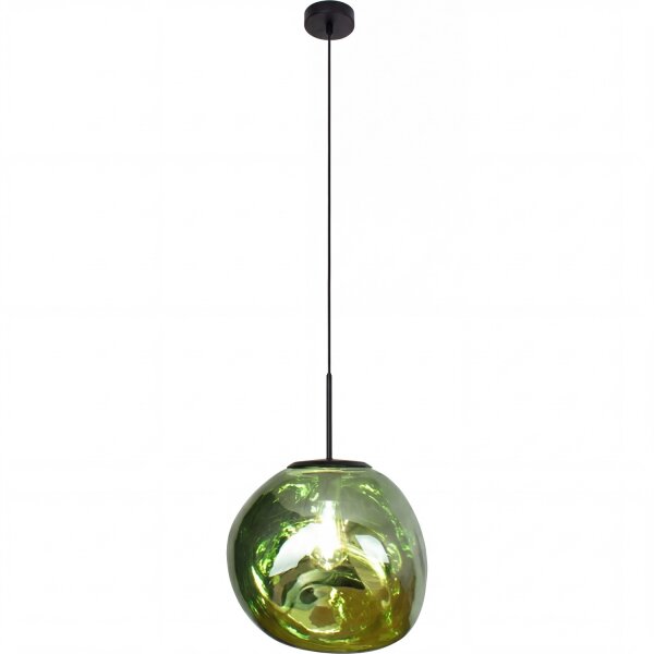 Lampe à suspendre ronde en verre Vert E27 Ø36 cm stylée Moderne