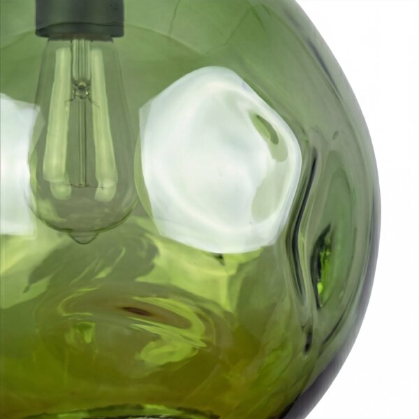 Lampe à suspendre ronde en verre Vert E27 Ø36 cm stylée Moderne