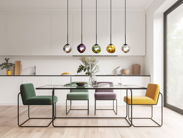 Lampe à suspendre verre multicolore 115 cm de long E14 Moderne stylée