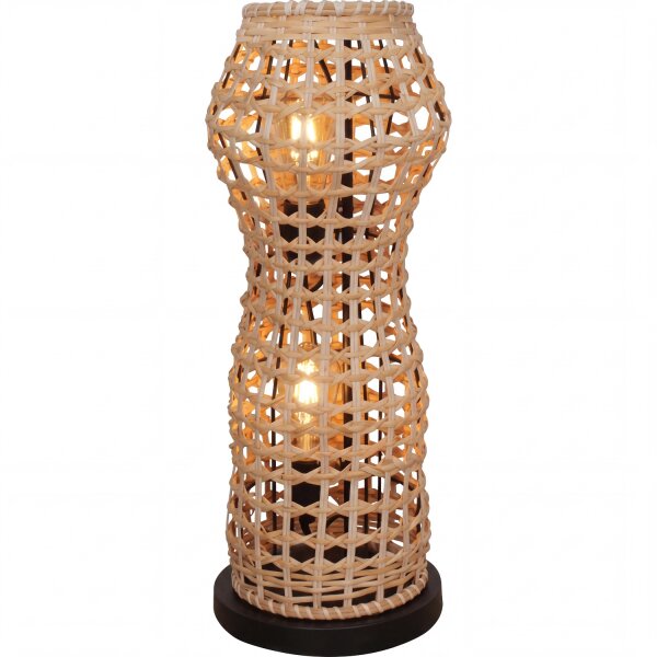 Lampadaire en rotin naturel bas 60 cm E27 Scandinave