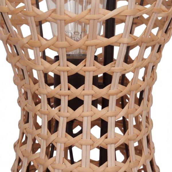Lampadaire en rotin naturel bas 60 cm E27 Scandinave