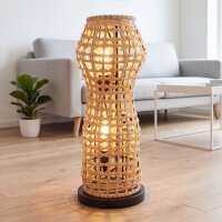 Lampadaire en rotin naturel bas 60 cm E27 Scandinave