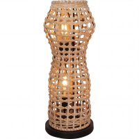 Lampadaire en rotin naturel bas 60 cm E27 Scandinave