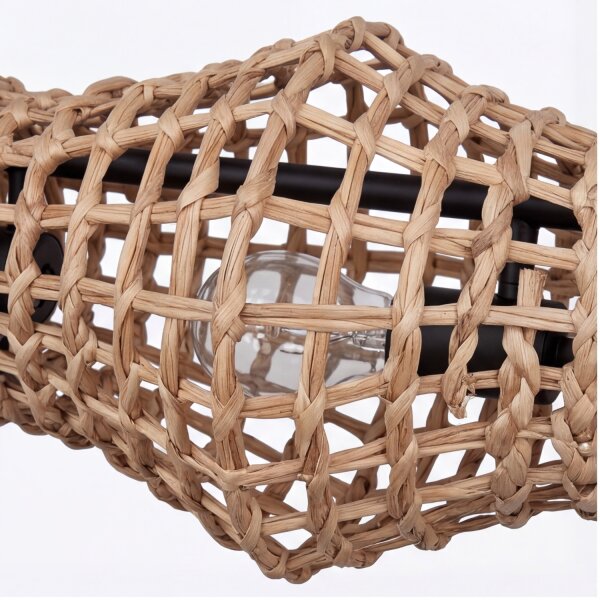 Suspension rotin naturel scandinave E27 4-flamme