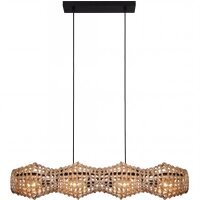 Suspension rotin naturel scandinave E27 4-flamme