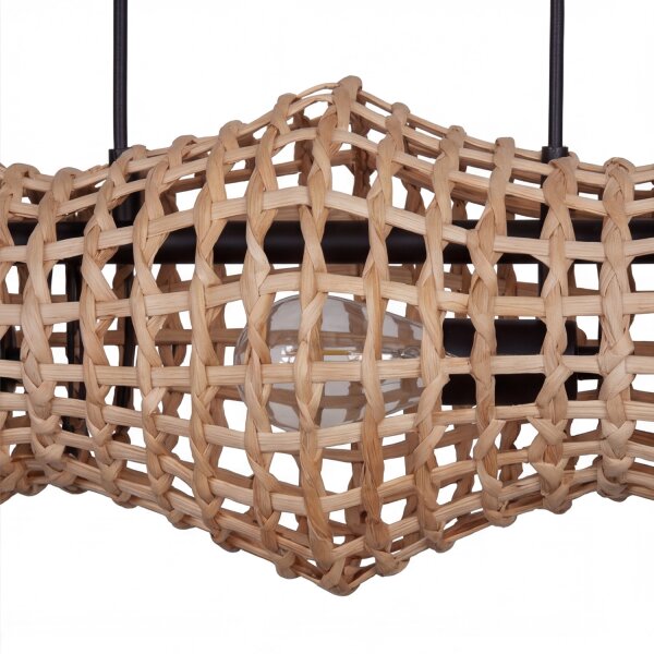 Lampe à suspendre rotin naturel scandinave E27 3 flammes