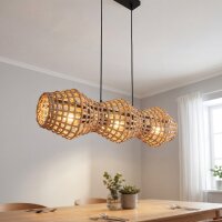 Lampe à suspendre rotin naturel scandinave E27 3...
