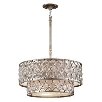 Lampe à suspendre cristal 6 flammes ronde...