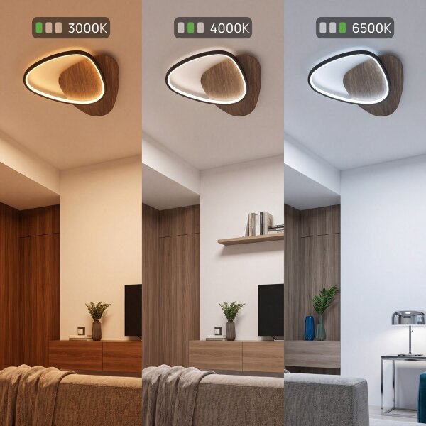 Plafonnier LED à intensité variable Bois Aluminium L:45 cm 6500 K