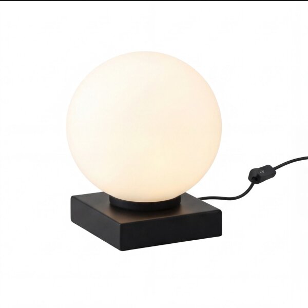 Lampe de table verre métal H:17,5 cm E14 Boule confortable
