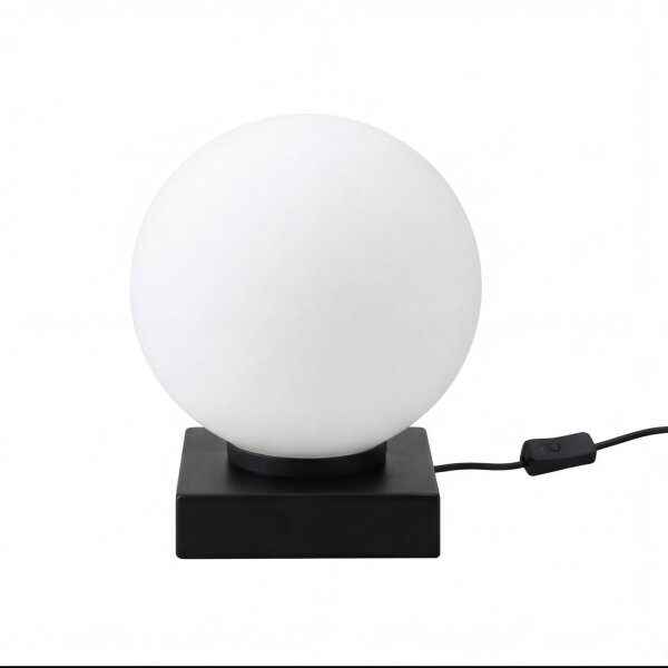 Lampe de table verre métal H:17,5 cm E14 Boule confortable