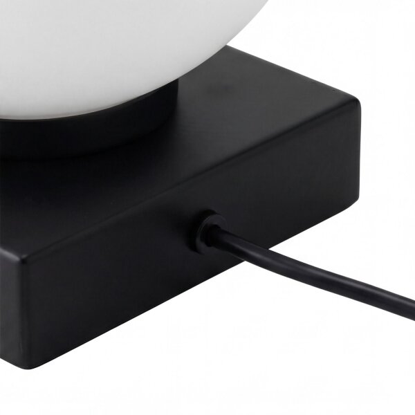 Lampe de table verre métal H:17,5 cm E14 Boule confortable