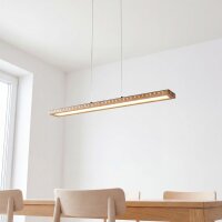 Longue lampe à suspendre LED Aluminium Bois L:70...