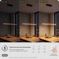 Longue lampe à suspendre LED Aluminium Bois L:70...