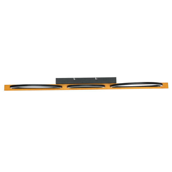 Plafonnier LED Noir Naturel Anneaux 114,8 cm 3000 K