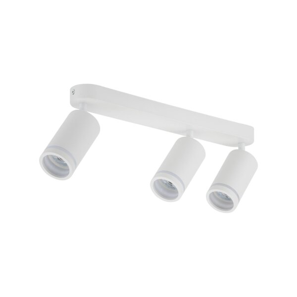 Projecteur de plafond blanc 55 cm de long métal GU10 3-flamme