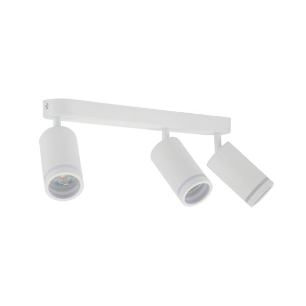 Projecteur de plafond blanc 55 cm de long métal GU10 3-flamme