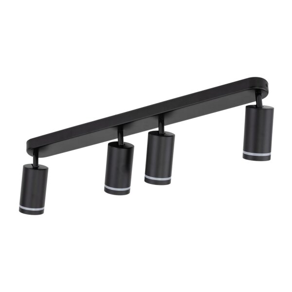 Spot de plafond métal noir 74 cm de long 4-flamme GU10