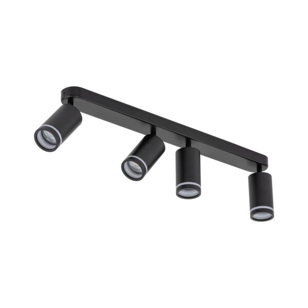 Spot de plafond métal noir 74 cm de long 4-flamme GU10