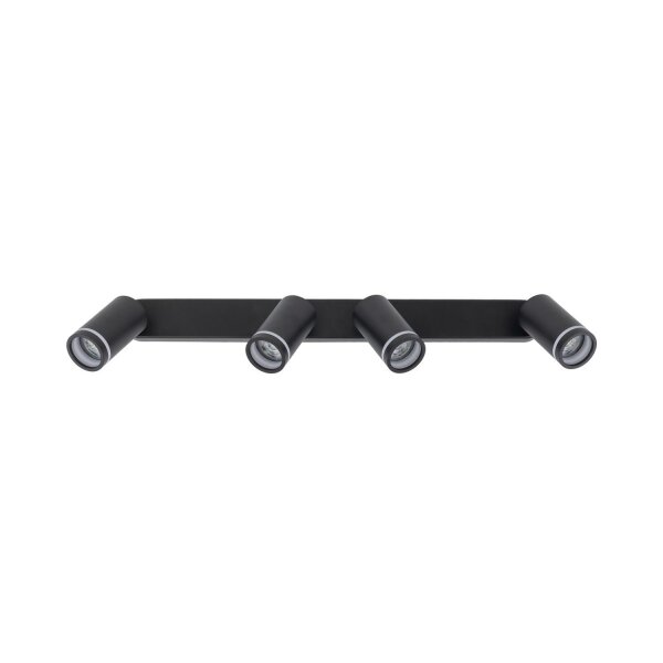Spot de plafond métal noir 74 cm de long 4-flamme GU10