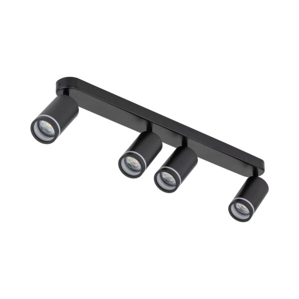 Spot de plafond métal noir 74 cm de long 4-flamme GU10