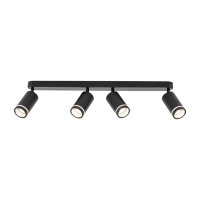 Spot de plafond métal noir 74 cm de long 4-flamme...