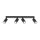 Spot de plafond métal noir 74 cm de long 4-flamme GU10