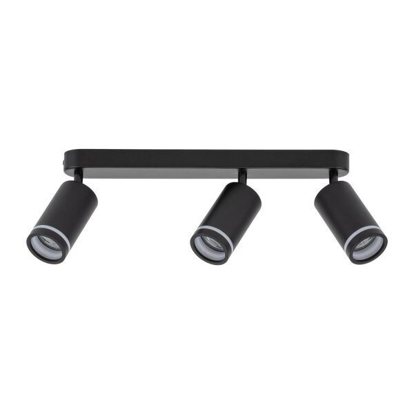 Projecteur de plafond 3 flammes noir 55 cm long métal GU10