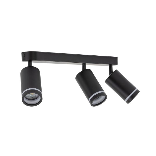 Projecteur de plafond 3 flammes noir 55 cm long métal GU10
