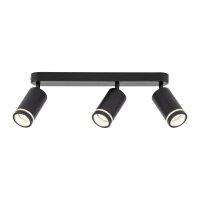 Projecteur de plafond 3 flammes noir 55 cm long...