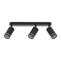 Projecteur de plafond 3 flammes noir 55 cm long...