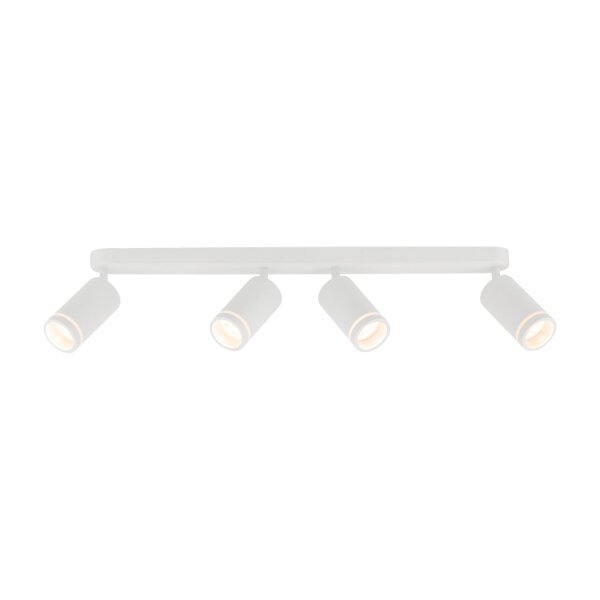 Plafonnier blanc 4 flammes 74 cm long métal GU10