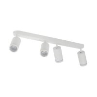 Plafonnier blanc 4 flammes 74 cm long métal GU10
