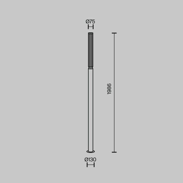 Borne déclairage LED aluminium verre 198,6 cm de haut IP65