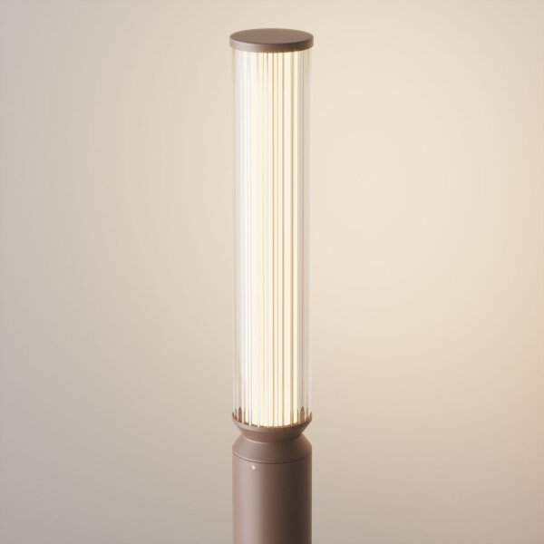 Borne déclairage LED aluminium verre 78,5 cm IP65 ronde